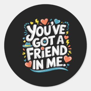 Internationale Vriendschapsdag Je hebt een vriend  Ronde Sticker