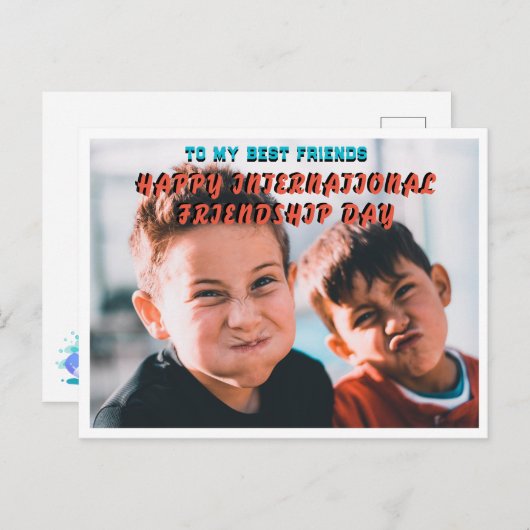 INTERNATIONALE VRIENDSCHEPDAG VERGETEN BRIEFKAART (Voorkant / Achterkant)