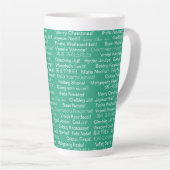 Internationale vrolijke kerstwens latte mok (Rechterhoek)
