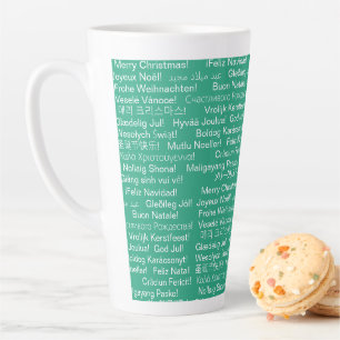 Internationale vrolijke kerstwens latte mok