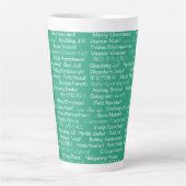 Internationale vrolijke kerstwens latte mok (Voorkant)