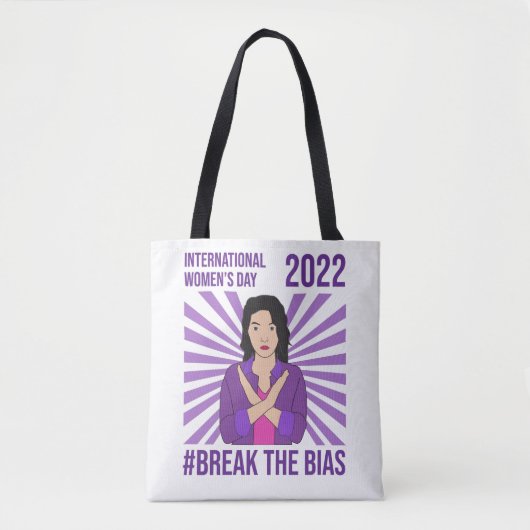 INTERNATIONALE VROUWDAG 2022 #BREAK DE BIAS TOTE BAG (Voorkant)