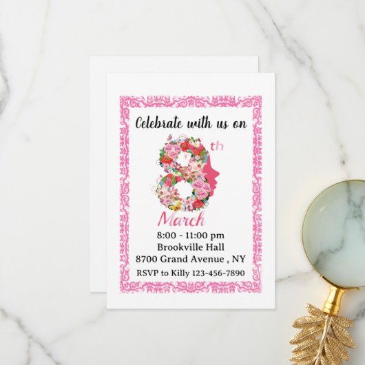 Internationale Vrouwendag 08 2024 Uitnodiging (Voorkant / Achterkant in situ)