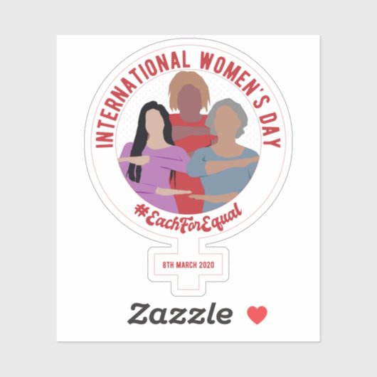 Internationale Vrouwendag 2020 #EachForEqual Sticker (Vel)