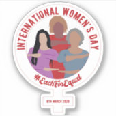 Internationale Vrouwendag 2020 #EachForEqual Sticker (Voorkant)