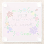 Internationale Vrouwendag 2021 Glazen Onderzetter (Achterkant)