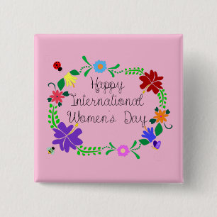Internationale Vrouwendag 2021 Vierkante Button 5,1 Cm