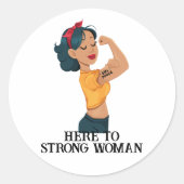 Internationale vrouwendag 2024 meisjesmacht ronde sticker (Voorkant)