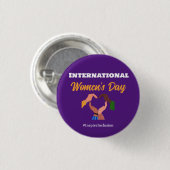 Internationale Vrouwendag 2025 inclusie feminist Ronde Button 3,2 Cm (Voorkant /achterkant)