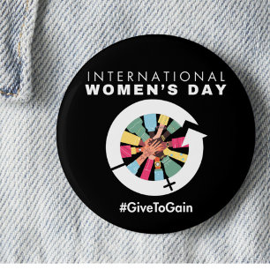 Internationale Vrouwendag 2026 Geef Om Te Krijgen Ronde Button 5,7 Cm