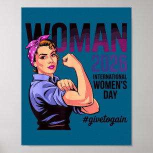 Internationale vrouwendag 2026 geef om te winnen m poster