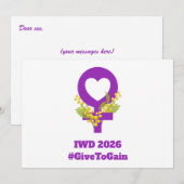 Internationale Vrouwendag 2026 IWD Geef Om Te Krij (Voorkant / Achterkant)