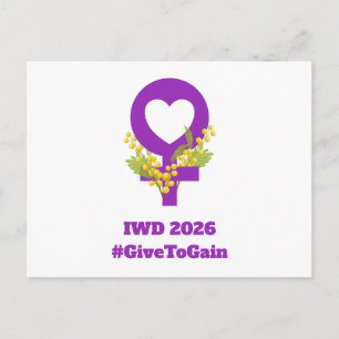 Internationale Vrouwendag 2026 IWD Geef Om Te Krij Briefkaart