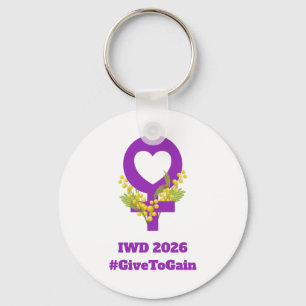 Internationale Vrouwendag 2026 IWD Geef Om Te Krij Sleutelhanger
