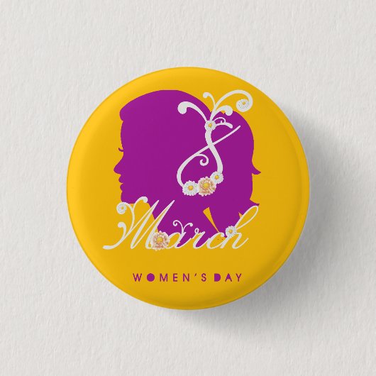 Internationale Vrouwendag 8 maart 2025 Ronde Button 3,2 Cm (Voorkant)