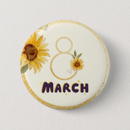 Internationale Vrouwendag 8 maart 2025 Ronde Button 5,7 Cm