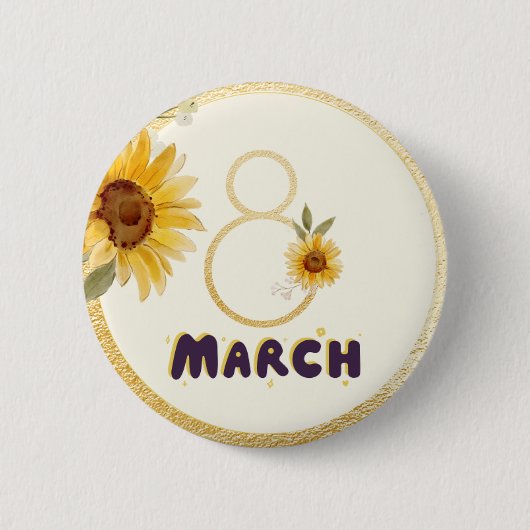 Internationale Vrouwendag 8 maart 2025 Ronde Button 5,7 Cm (Voorkant)