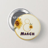 Internationale Vrouwendag 8 maart 2025 Ronde Button 5,7 Cm (Voorkant /achterkant)