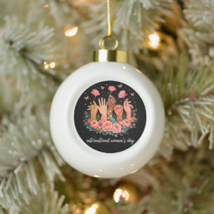 Internationale Vrouwendag 8 maart 2026 Keramische Bal Ornament