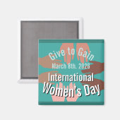 Internationale Vrouwendag 8 maart 2026 Magneet (Voorkant / Achterkant)