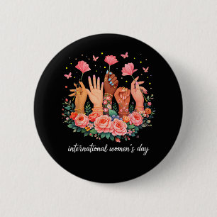 Internationale Vrouwendag 8 maart 2026 Ronde Button 5,7 Cm