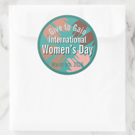 Internationale Vrouwendag 8 maart 2026 Ronde Sticker