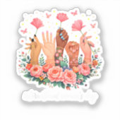 Internationale Vrouwendag 8 maart 2026 Sticker (Voorkant)