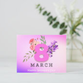 Internationale Vrouwendag 8 maart Bloemen Briefkaart (Staand voorkant)