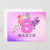 Internationale Vrouwendag 8 maart Bloemen Briefkaart (Voorkant / Achterkant)