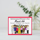 Internationale Vrouwendag 8 maart Briefkaart (Staand voorkant)