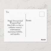 Internationale Vrouwendag 8 maart Briefkaart (Achterkant)
