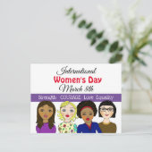 Internationale Vrouwendag 8 maart Briefkaart (Staand voorkant)
