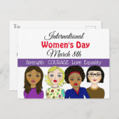 Internationale Vrouwendag 8 maart Briefkaart (Voorkant / Achterkant)