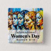 Internationale Vrouwendag | 8 maart Button (Voorkant)