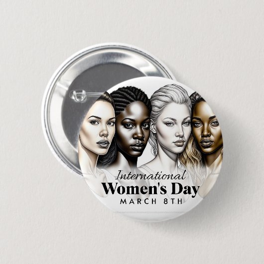 Internationale Vrouwendag | 8 maart Button (Voorkant /achterkant)