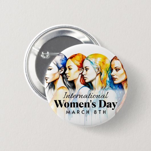 Internationale Vrouwendag | 8 maart Button (Voorkant /achterkant)