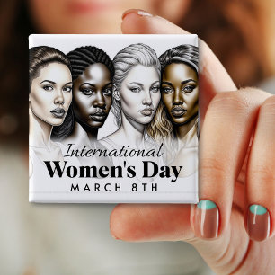 Internationale Vrouwendag 8 maart Button