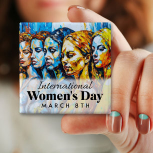 Internationale Vrouwendag 8 maart Button