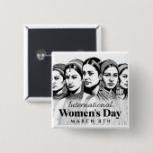 Internationale Vrouwendag | 8 maart Button (Voorkant /achterkant)