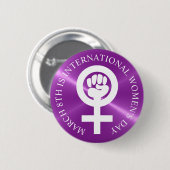 Internationale Vrouwendag 8 maart Button (Voorkant /achterkant)