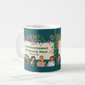 Internationale Vrouwendag 8 maart Floral Koffiemok (Voorkant links)