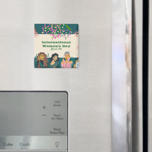 Internationale Vrouwendag 8 maart Floral Magneet