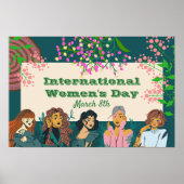 Internationale Vrouwendag 8 maart Floral Small Poster (Voorkant)