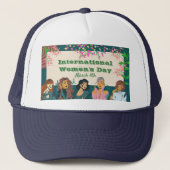 Internationale Vrouwendag 8 maart Floral Trucker Pet (Voorkant)