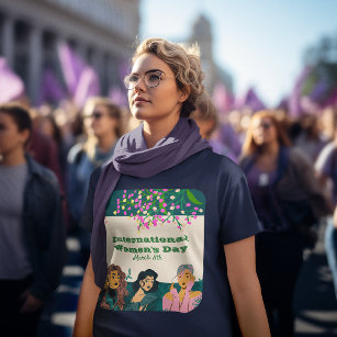 Internationale Vrouwendag 8 maart Floral Womens T-shirt