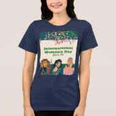 Internationale Vrouwendag 8 maart Floral Womens Tri-Blend Shirt (Voorkant)