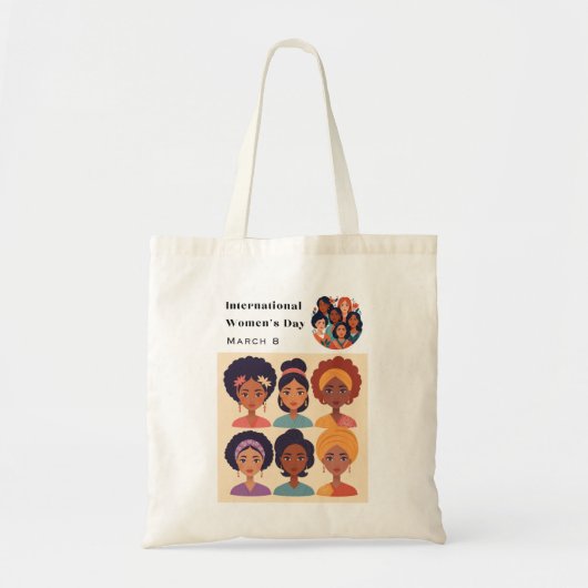 Internationale Vrouwendag 8 maart geïllustreerd Tote Bag (Voorkant)