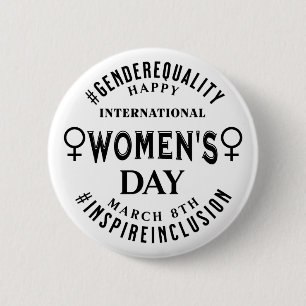 Internationale Vrouwendag 8 maart Gelijkheid Ronde Button 5,7 Cm