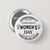 Internationale Vrouwendag | 8 maart Gelijkheid Ronde Button 5,7 Cm (Voorkant /achterkant)