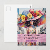 Internationale Vrouwendag - 8 Maart Hart Briefkaart (Voorkant / Achterkant)